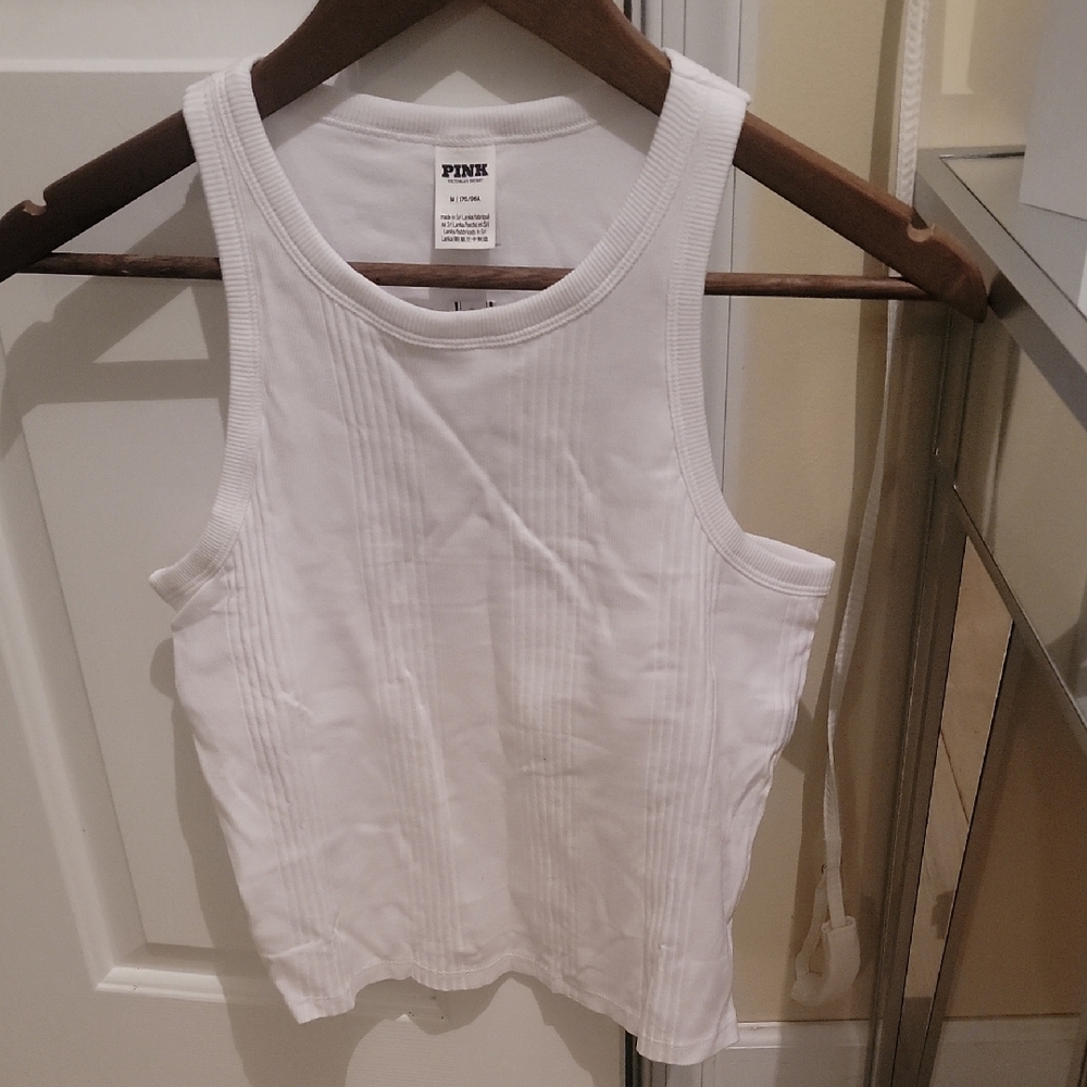 PINK Victoria's Secret Classic White Tank Top. Medium. BNWT